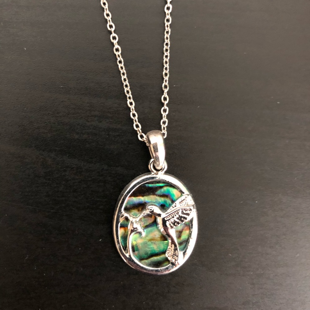 Glacier Pearle Hummingbird pendant Necklace